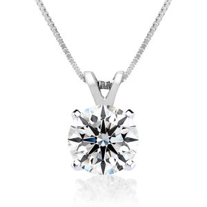2 Carat Lab Grown Diamond Soltiaire Necklace In 14K White Gold, 18 Inches